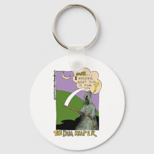 The Dim Reaper Funny Halloween Cartoon Gifts & Tee Keychain