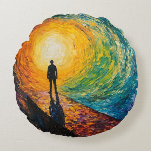 The Dimension's Edge Round Pillow