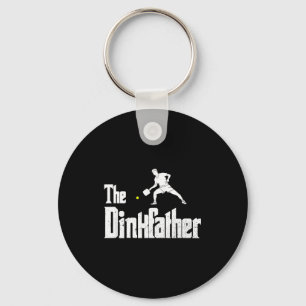The dinkfather funny pickle ball dad sports pun keychain