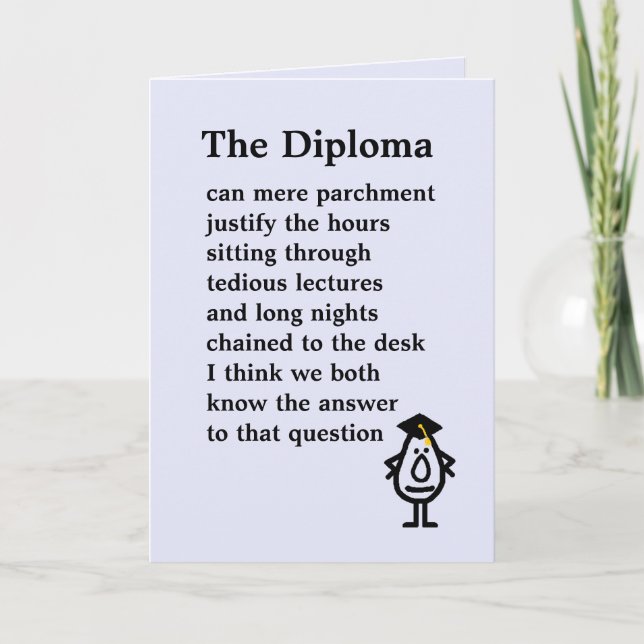 The Diploma Card (Front)