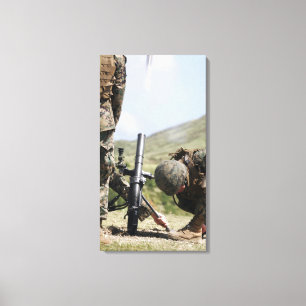 The direct-lay method of firing mortars canvas print