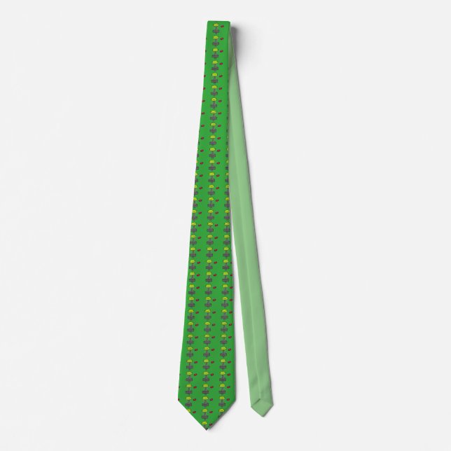 The disc golf all over basket & disc pattern tie (Front)