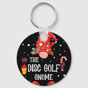 The Disc Golf Gnome Matching Family Christmas Gnom Keychain