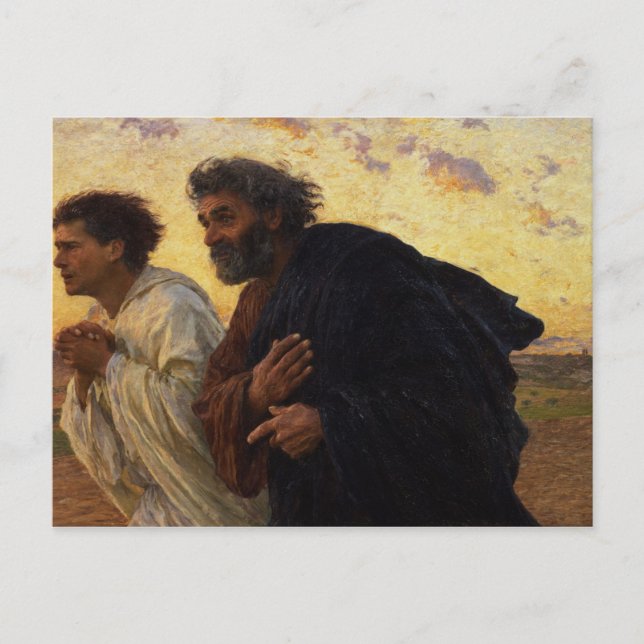 The Disciples Peter and John Running Postcard (Front)