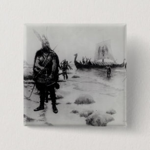 The Discovery of America by Leif Eriksson 2 Inch Square Button