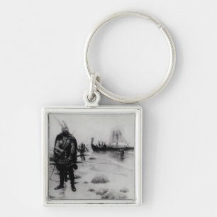 The Discovery of America by Leif Eriksson Keychain