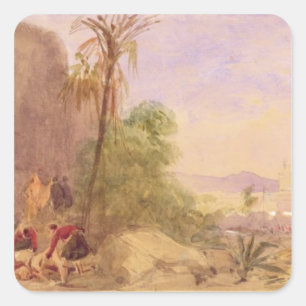 The discovery of Tipu's body at the Water Gate at Square Sticker