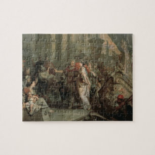 The Disembarkation of Cleopatra at Tarsus (oil on Jigsaw Puzzle