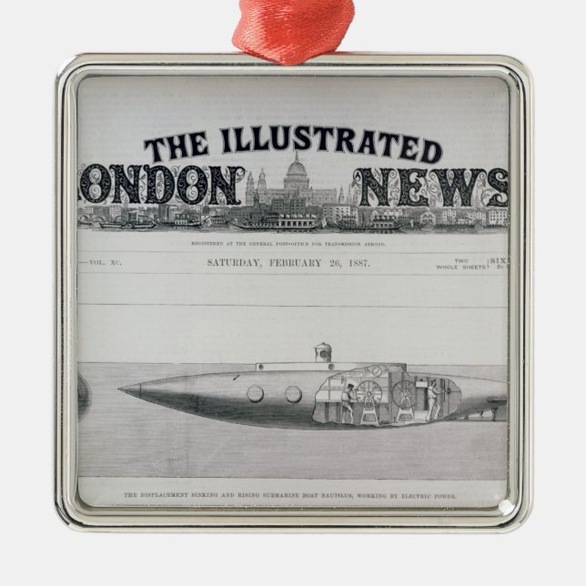 The Displacement Sinking and Rising Submarine Metal Ornament (Front)