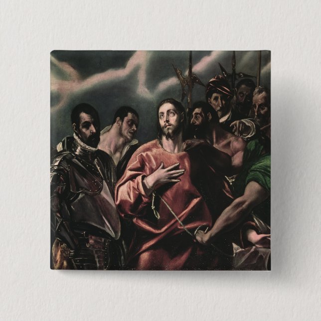 The Disrobing of Christ 2 Inch Square Button (Front)