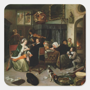 The Dissolute Household, 1668 Square Sticker