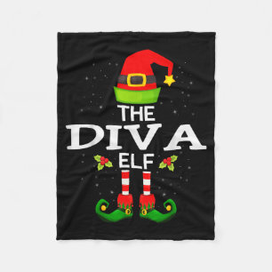 The Diva Elf Christmas Family Matching Pajama Fleece Blanket