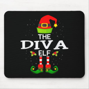 The Diva Elf Christmas Family Matching Pajama Mouse Pad