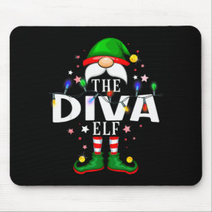 The Diva Elf Christmas Family Pajama Party Mouse Pad