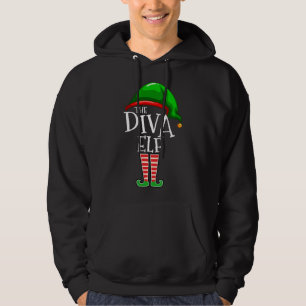 The Diva Elf Family Matching Christmas Gift Mom Wi Hoodie