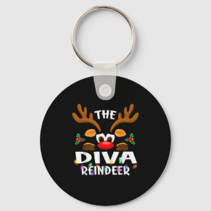 The Diva Reindeer Christmas Men Women Keychain