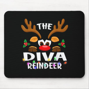 The Diva Reindeer Christmas Men Women Mouse Pad