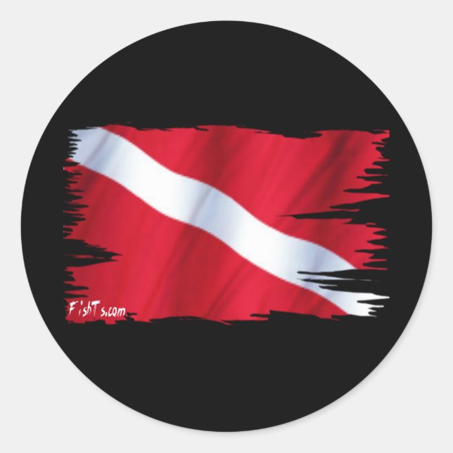 The Dive Flag Collection Classic Round Sticker (Front)