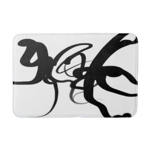 The Divers: Abstract Black & White Bath Mat