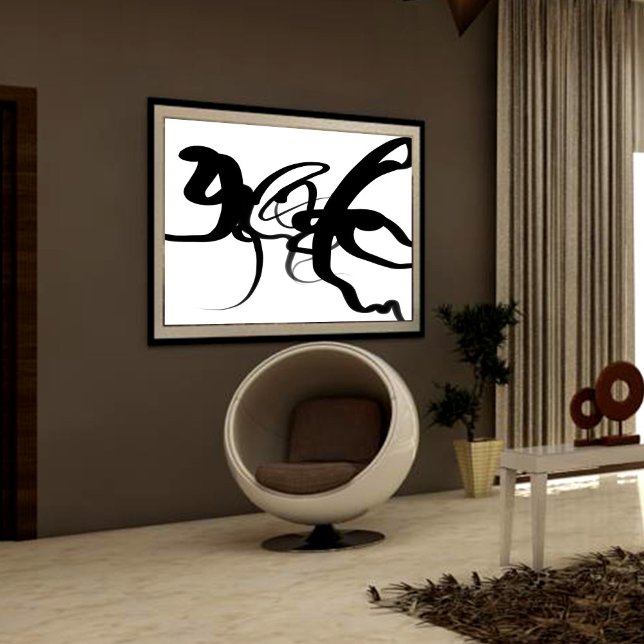 The Divers: Abstract Black & White Canvas Print (Creator Uploaded)