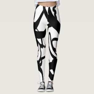 The Divers: Abstract Black & White Leggings