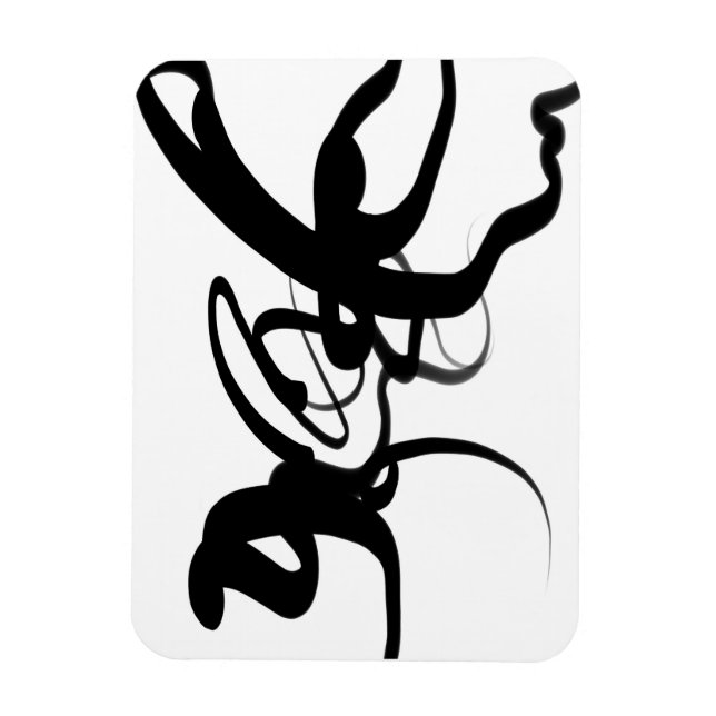 The Divers: Abstract Black & White Magnet (Vertical)