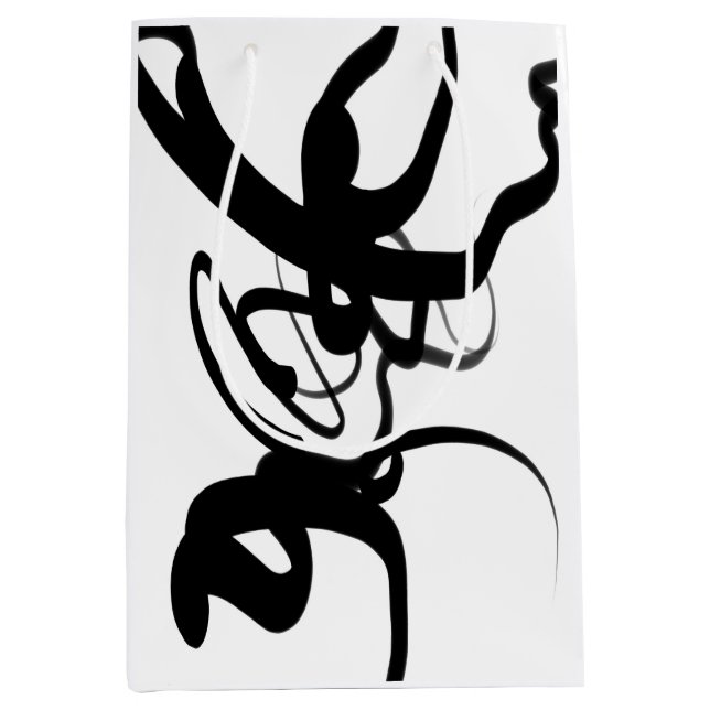 The Divers: Abstract Black & White Medium Gift Bag (Front)