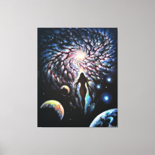 The divine feminine in the universe canvas print