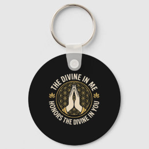 The Divine In Me Positive Spiritual Yoga Namaste M Keychain