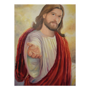 The Divine Invitation: Jesus Reaching Out Poster