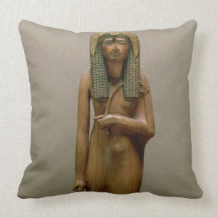 The divine queen Ahmose Nefertari (painted wood) Throw Pillow