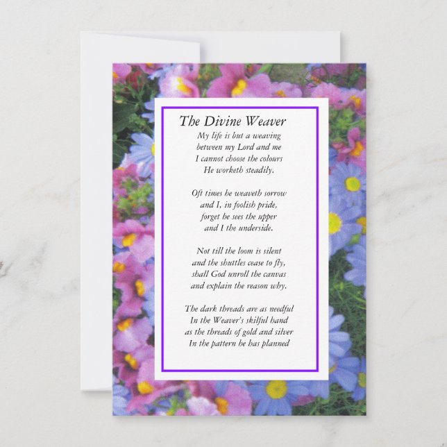 The Divine Weaver with purple Holiday Card (Front)