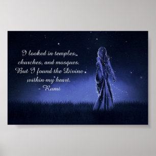 The Divine Within My Heart Spiritual Quote Poster