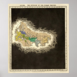 The Division of The Roman Empire 395 AD Poster