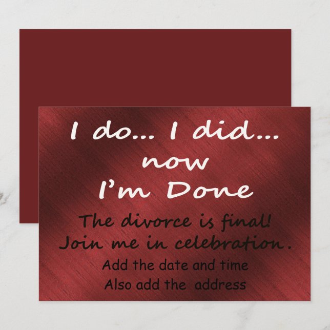 The Divorce is Final Invitation (Front/Back)
