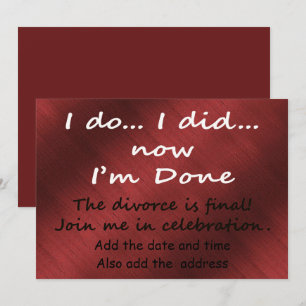 The Divorce is Final Invitation