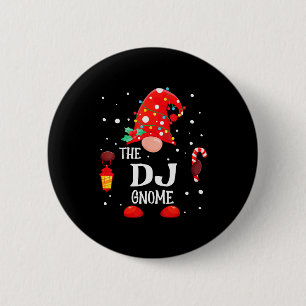 The Dj Gnome Matching Family Christmas Gnome Pajam 2 Inch Round Button
