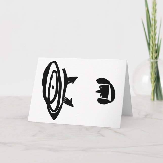 THE  DJ WITH HEADPHONES THANK YOU CARD (Front)