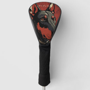 The Doberman Dog, Red and Black 001 - Ulises Dalla Golf Head Cover