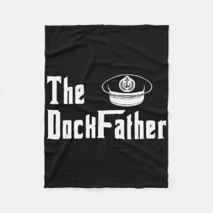 The Dock Father Captain Of The Boat Dad Funny Fath Fleece Blanket