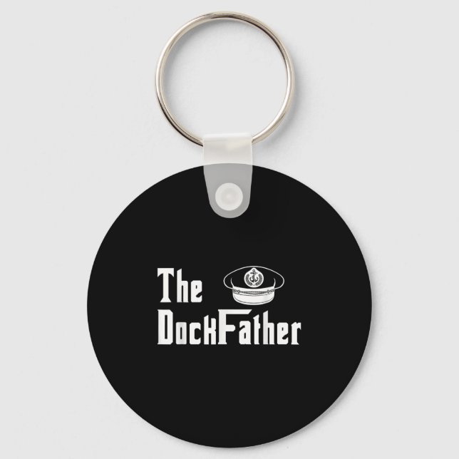 The Dock Father Captain Of The Boat Dad Funny Fath Keychain (Front)