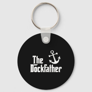 The Dockfather Funny Boating Fishing Boat Dad Capt Keychain