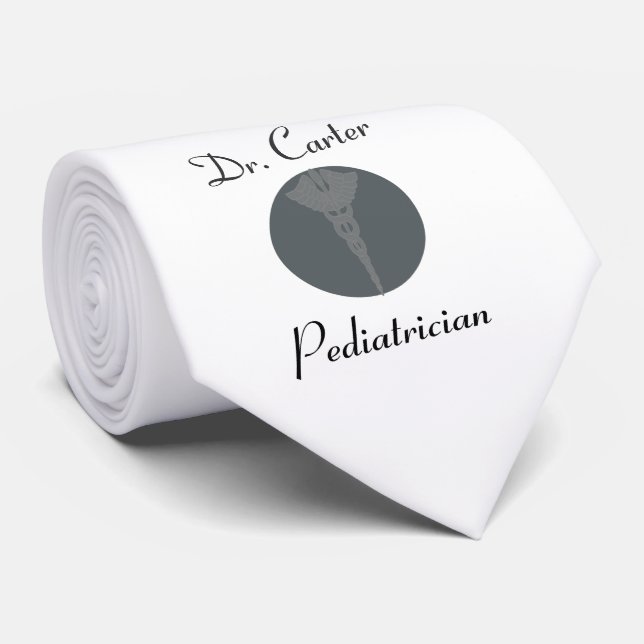 The Doctor  Professional Medical Caduceus Logo Tie (Rolled)
