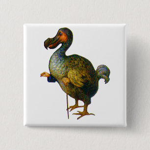 The Dodo Bird 2 Inch Square Button