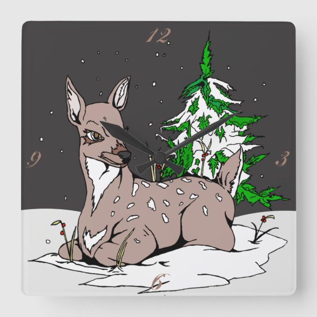 The Doe - Square Wall Clock (Front)