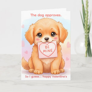 The Dog Approves — Funny Pet Lover Valentine Holiday Card