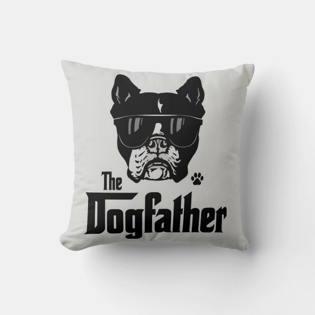 The Dog Father and Dog Dad Throw Pillow (Front)