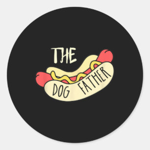 The Dog Father Bbq Hot Dog Dad Father's Day Grill  Classic Round Sticker