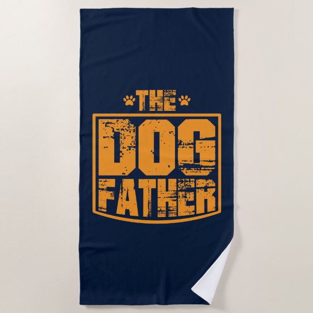 The Dog Father Worn Graphic Beach Towel (Front)