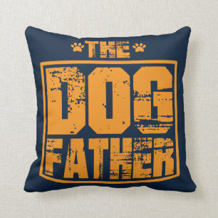 The Dog Father Worn Graphic Throw Pillow
